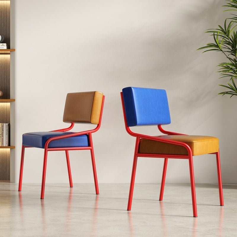 Memphis dining chair back design retro home restaurant casual use