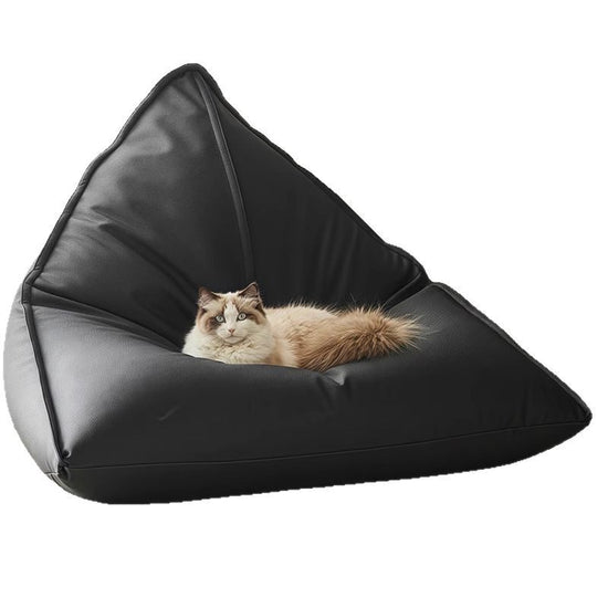 Modern style black lazy sofa can be lying down or sleeping, single living room balcony for leisure use