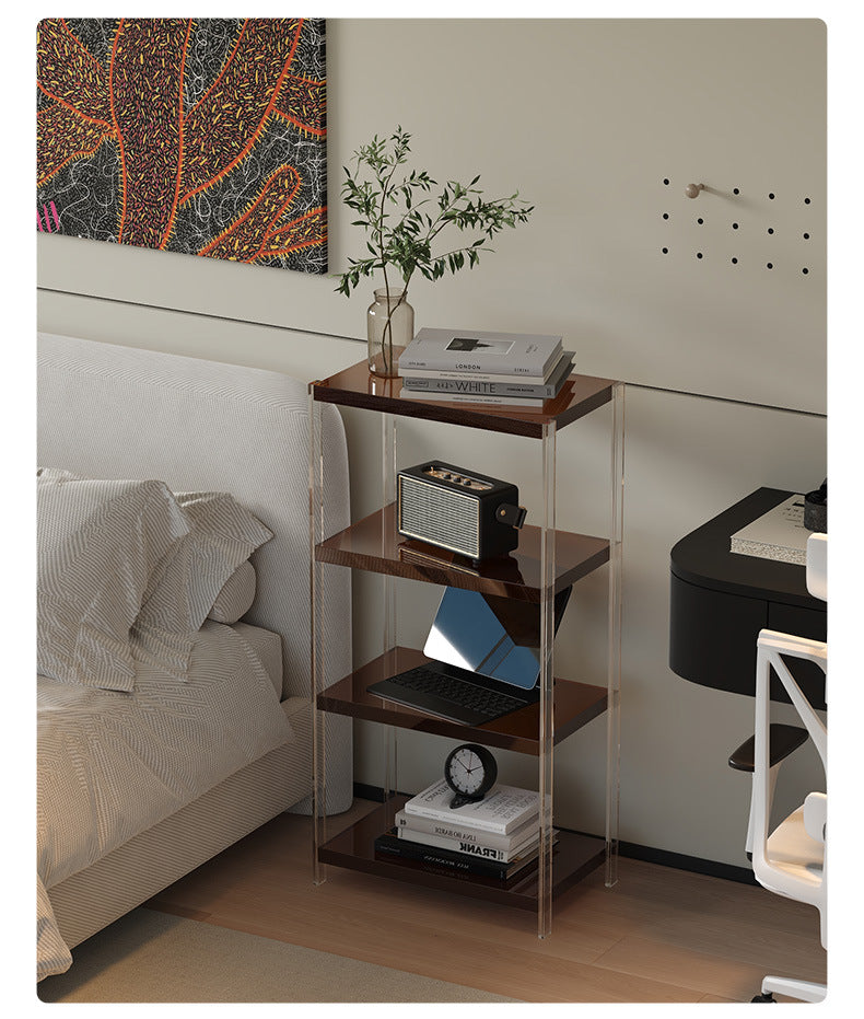 Narrow Solid Wood Storage Shelf for Home & Balcony
