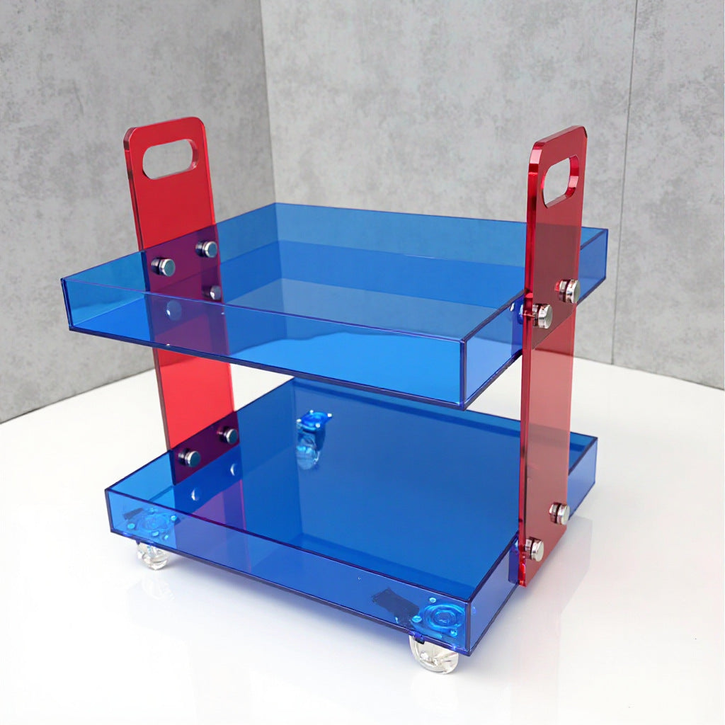 Mobile Wooden Side Table Cart