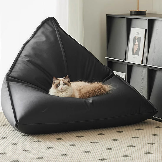 Modern style black lazy sofa can be lying down or sleeping, single living room balcony for leisure use