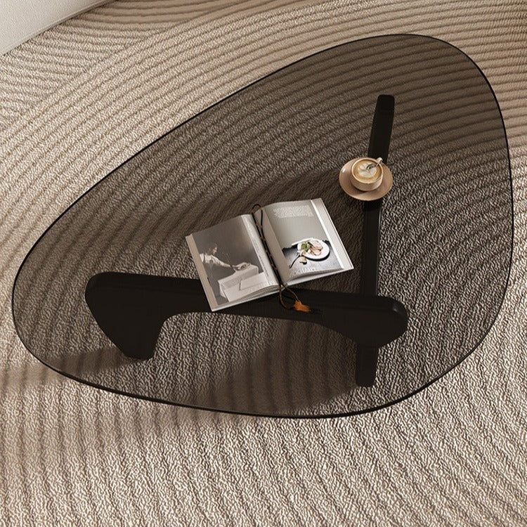 Light luxury glass coffee table modern simple small apartment living room use