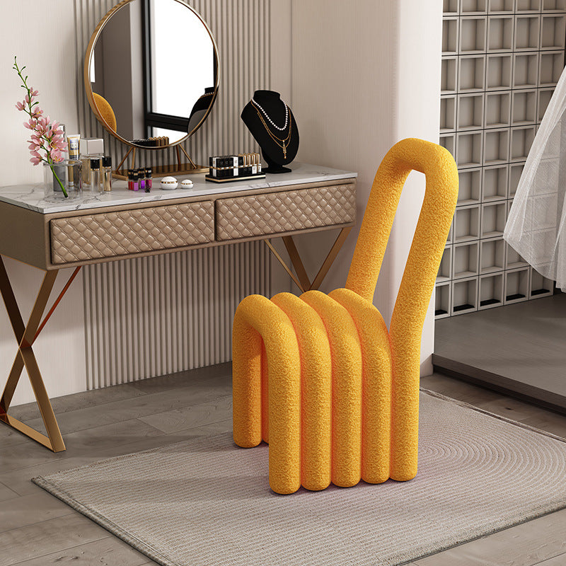 Ins wind creative makeup chair lamb wool design bedroom dressing dining room use