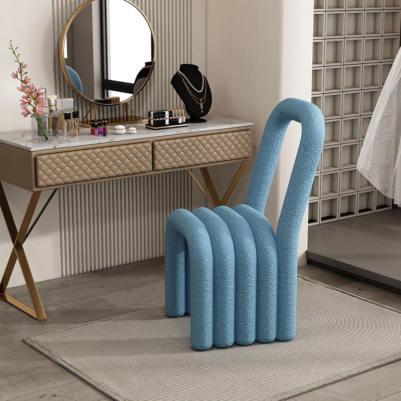 Ins wind creative makeup chair lamb wool design bedroom dressing dining room use