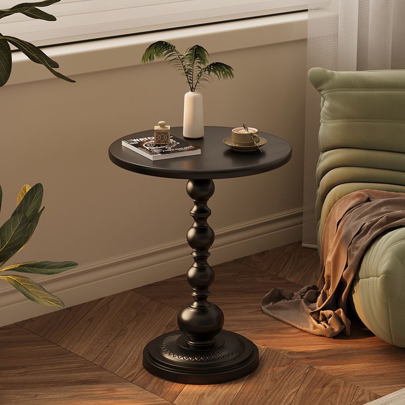 Retro style small round coffee table wrought iron side table living room balcony bedside use