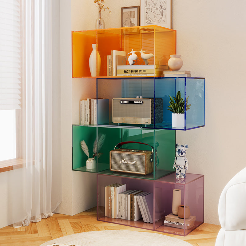 Transparent Acrylic Multi-Tier Bookshelf