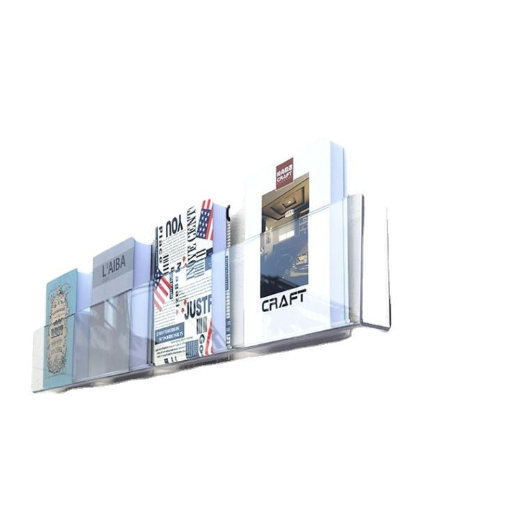 Acrylic Creative Wall Shelf Magazine Shelf Picture Book Shelf Transparent Decoration No Punching Wall Mounted Display Bookshelf