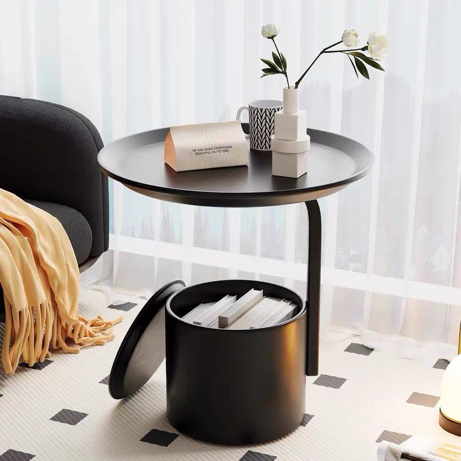 Simple and creative movable coffee table rack, multi-functional storage, bedroom balcony sofa side use