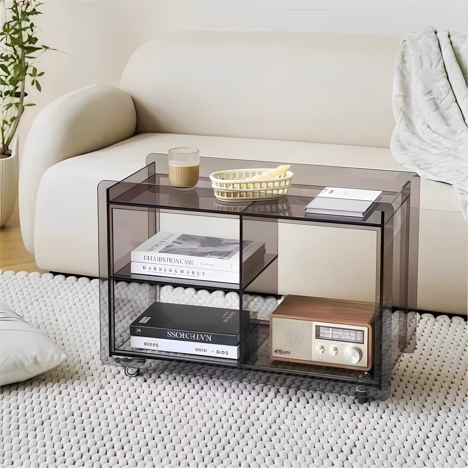 Movable Acrylic Storage Cart
