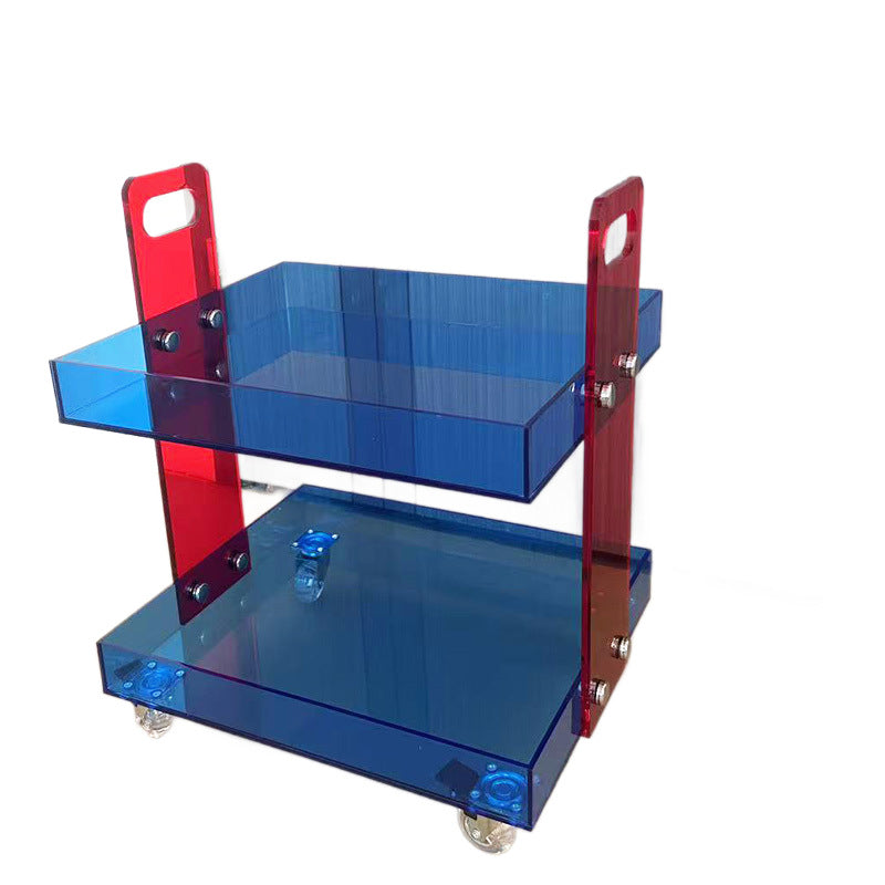 Mobile Wooden Side Table Cart