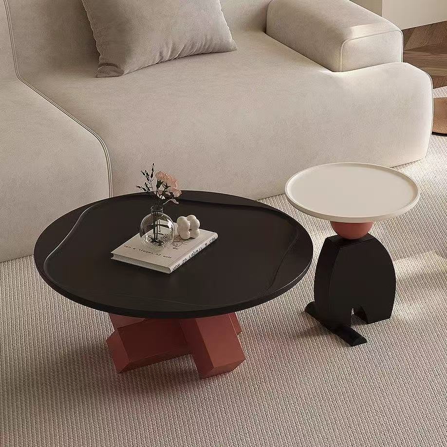 Italian minimalist geometric coffee table creative design light luxury living room display and use