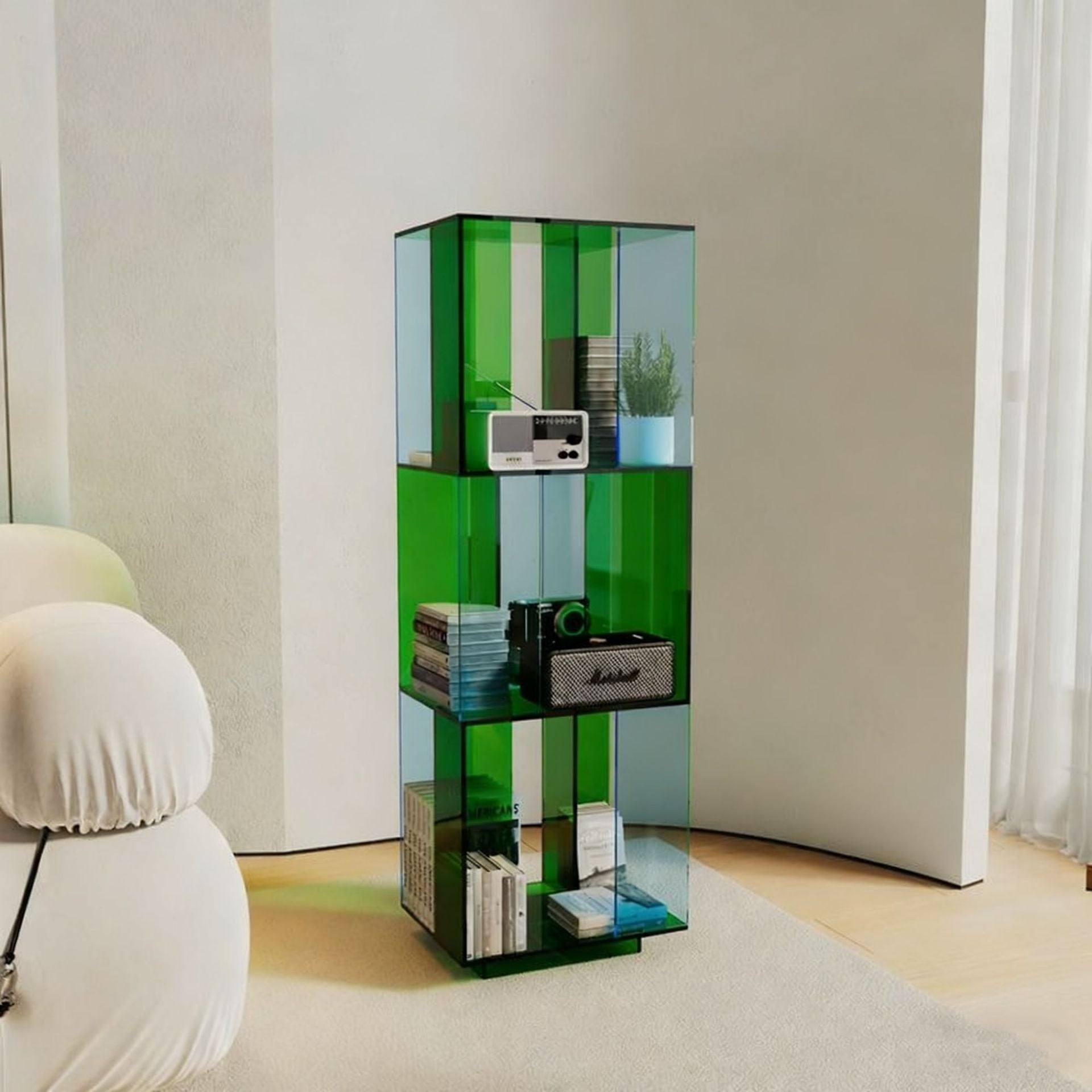 Transparent Freestanding Bookshelf