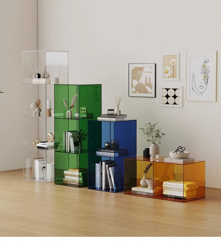 Acrylic shelf floor-to-ceiling storage living room multi-layer two-layer storage cabinet small entrance desktop display rack box