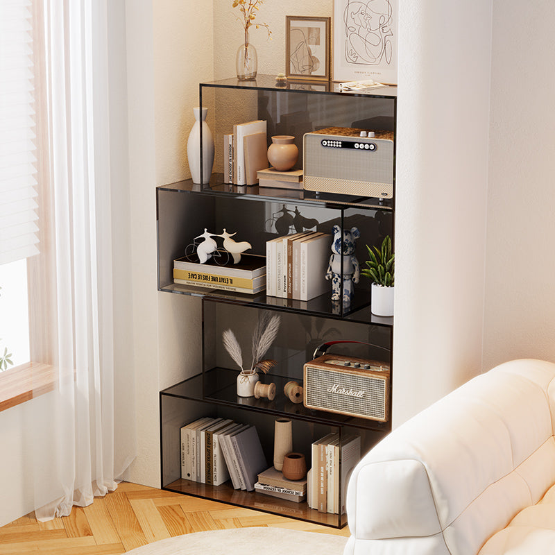Transparent Acrylic Multi-Tier Bookshelf
