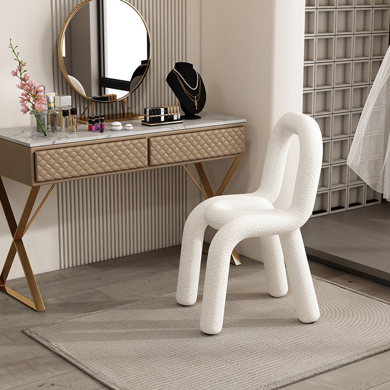 Ins wind creative makeup chair lamb wool design bedroom dressing dining room use
