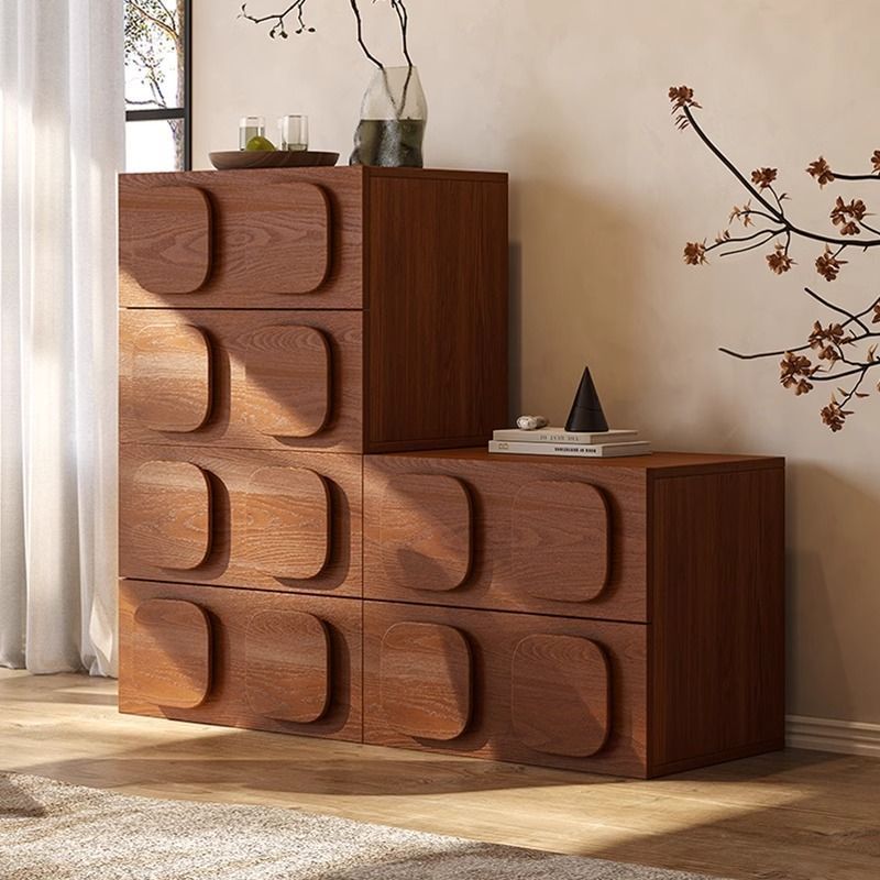 French medieval solid wood chest combination living room bedroom storage and use