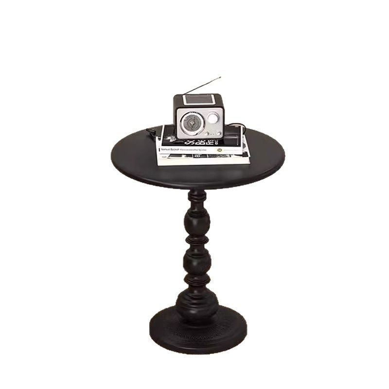 Retro style small round coffee table wrought iron side table living room balcony bedside use