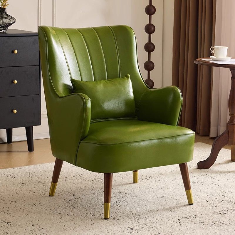 Light luxury single sofa chair oil wax skin comfortable leisure living room bedroom use
