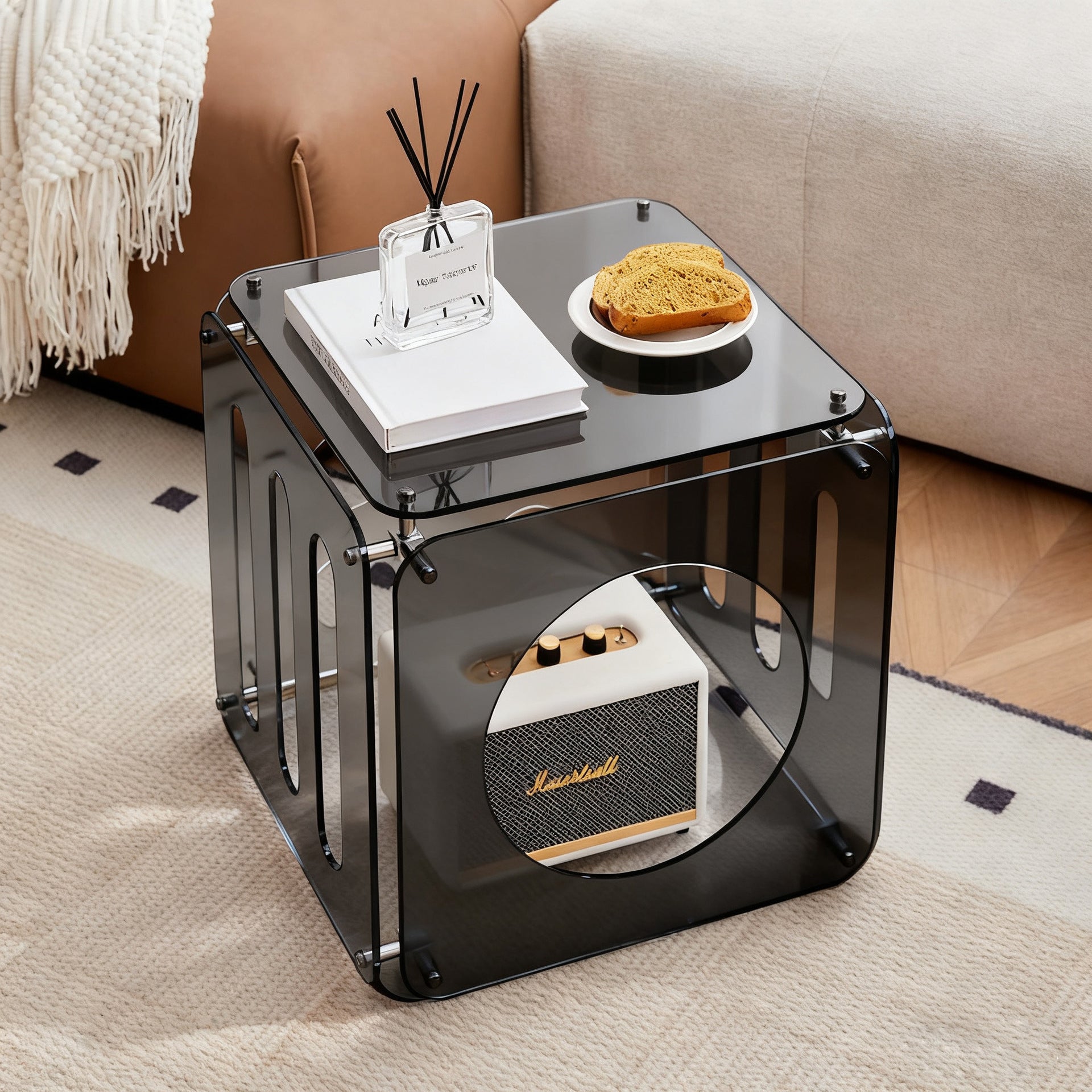 Acrylic Movable Side Table for Living Room & Creative Home Décor