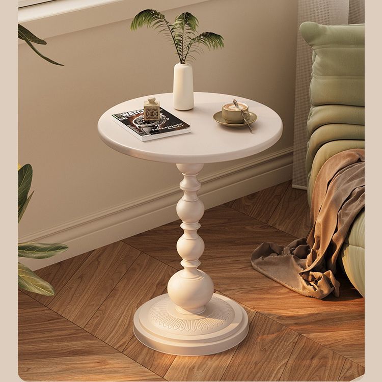 Retro style small round coffee table wrought iron side table living room balcony bedside use