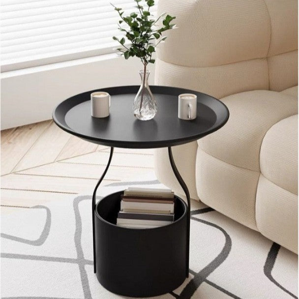 Simple and creative movable coffee table rack, multi-functional storage, bedroom balcony sofa side use