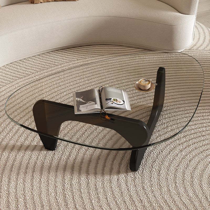 Light luxury glass coffee table modern simple small apartment living room use