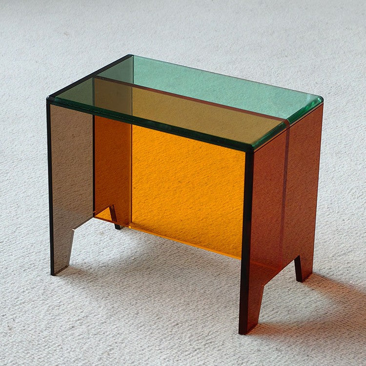 Light luxury acrylic shoe changing stool transparent low stool entrance living room dressing use