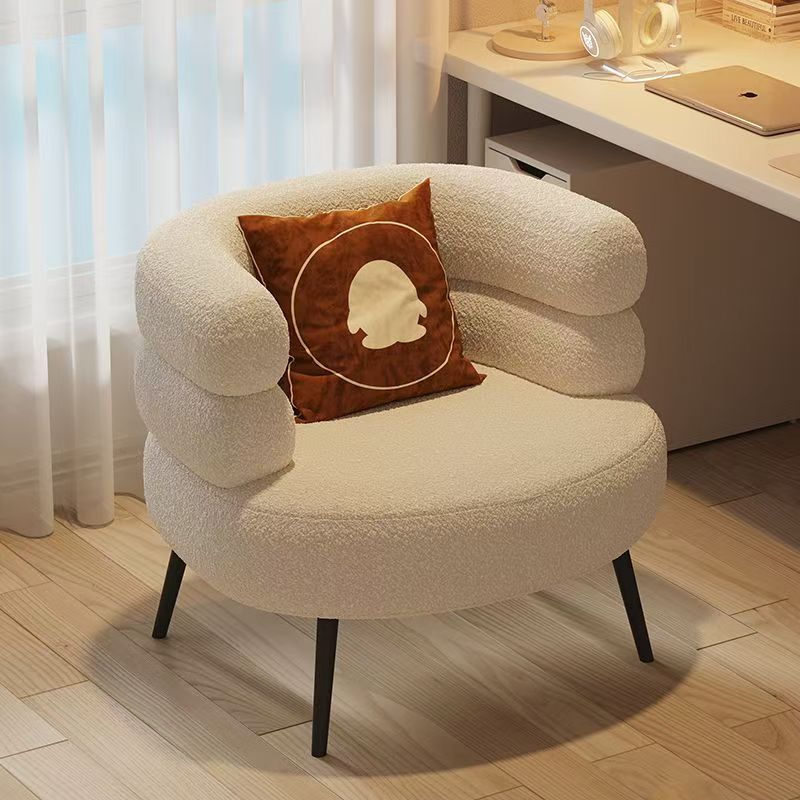 Light luxury style single lazy sofa chair lambswool design living room balcony for leisure use