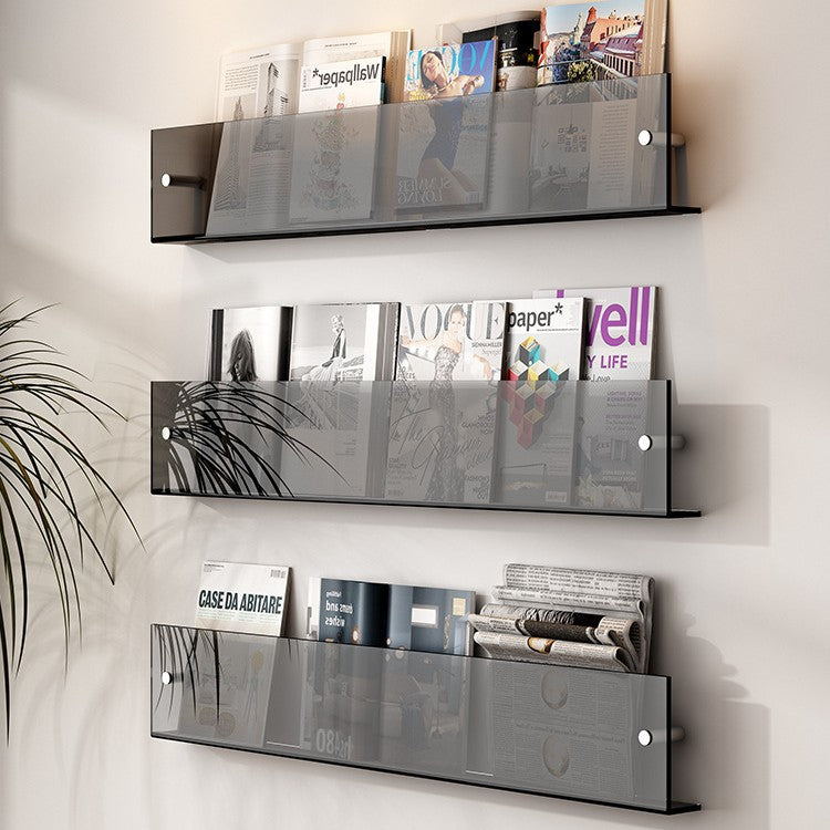 Simple wind wall hanging file rack acrylic bookshelf magazine storage office home use