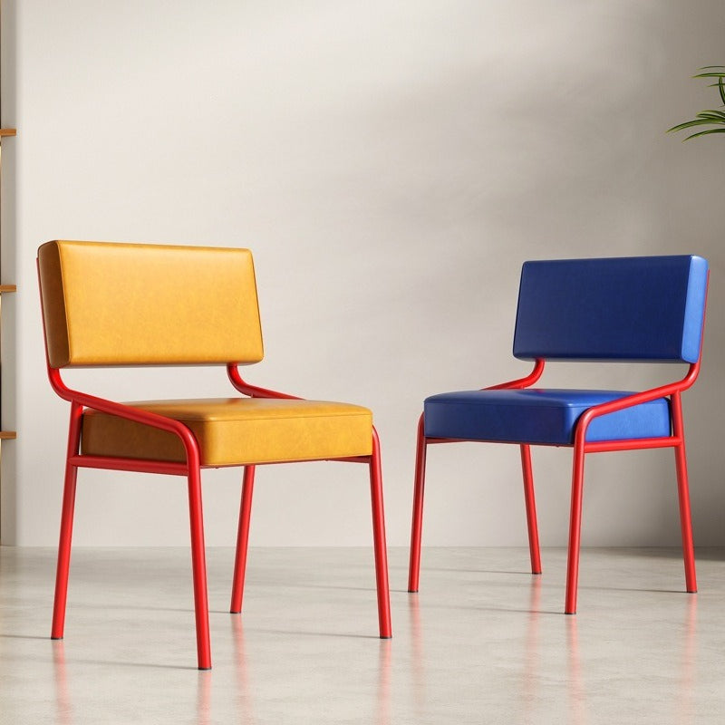 Memphis dining chair back design retro home restaurant casual use
