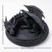 Dragon Nest Key Bowl – Gothic Fantasy Dragon Statue Catchall Tray for Keys, Glasses & Desk Decor