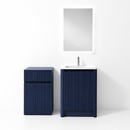 YH007-600 Bathroom Vanity Set with Smart Mirror & Toilet Side Cabinet, 600mm Deep Blue Vanity with C-Series Ceramic Sink