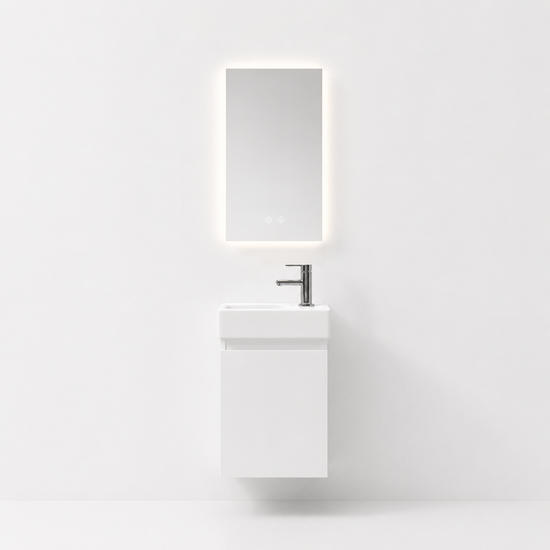 YH010-40 Bathroom Vanity Set with Smart Mirror, 400mm Iceberg White Vanity with Ceramic Sink