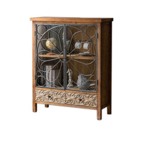 American country style carved dining side cabinet retro old storage wine cabinet living room bedroom use
