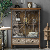 American country style carved dining side cabinet retro old storage wine cabinet living room bedroom use