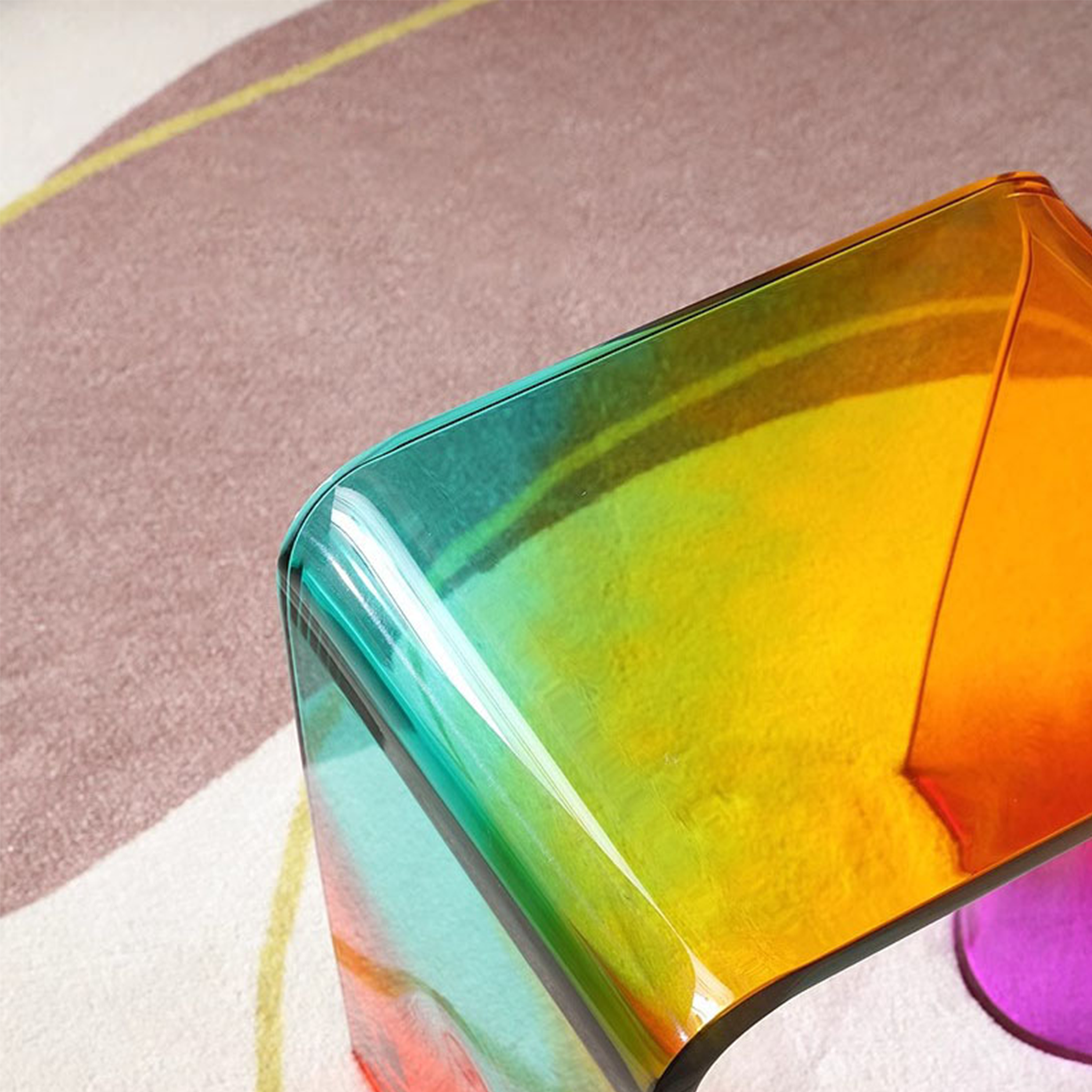 🌈Rainbow Acrylic Stool – Colorful Transparent Modern Bathroom & Vanity Chair Buy 2, Save $129