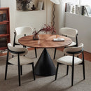 French medieval solid wood round dining table small apartment restaurant dining use