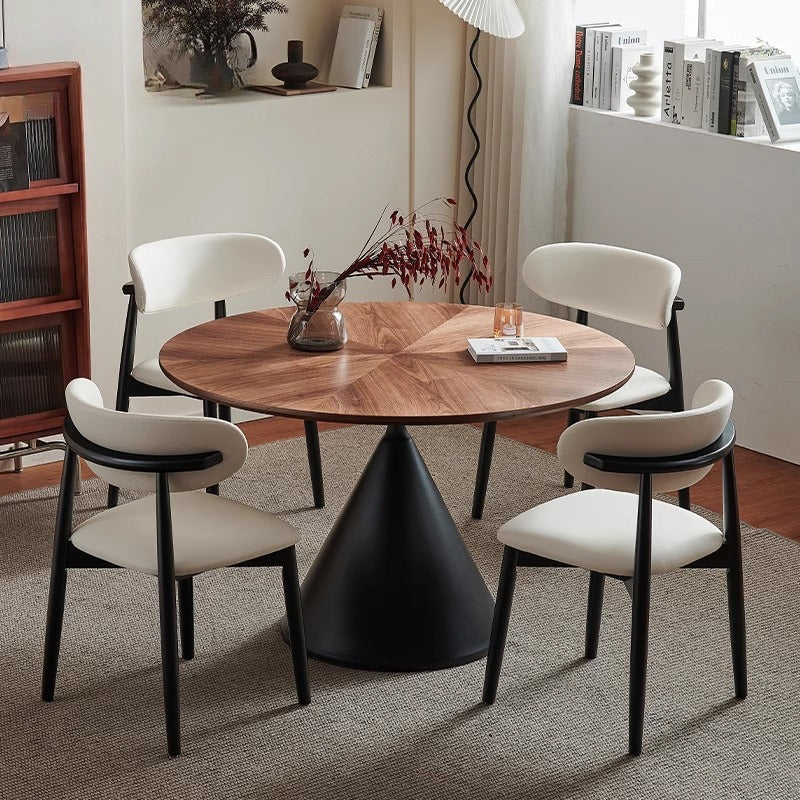 French medieval solid wood round dining table small apartment restaurant dining use