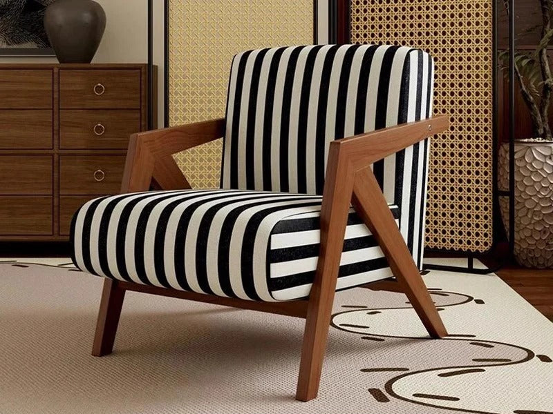 French antique single sofa chair solid wood design living room balcony casual use