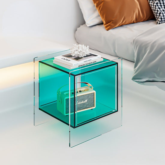 Postmodern light luxury bedside cabinet transparent installation-free bedroom storage use