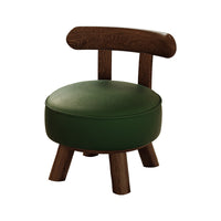 Solid Wood Stool with Backrest for Small Space Entryway