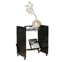 Mobile Wooden Side Table Cart