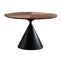 French medieval solid wood round dining table small apartment restaurant dining use