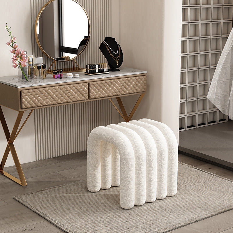 Ins wind creative makeup chair lamb wool design bedroom dressing dining room use