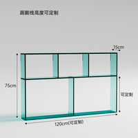 Narrow Wooden Sofa Storage Shelf with Acrylic Top