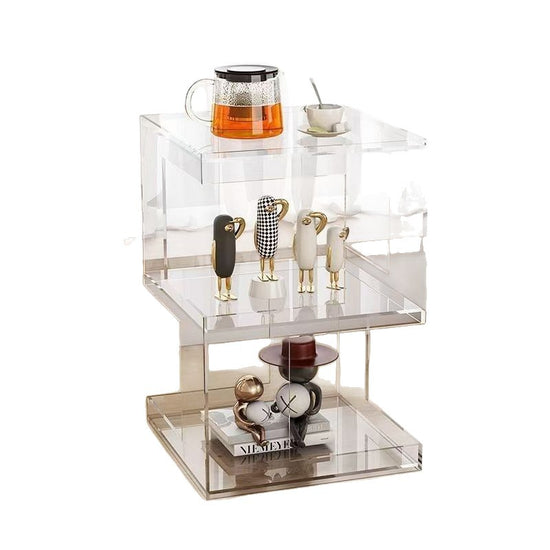 Light luxury style acrylic side table, creative coffee table, used next to the living room sofa