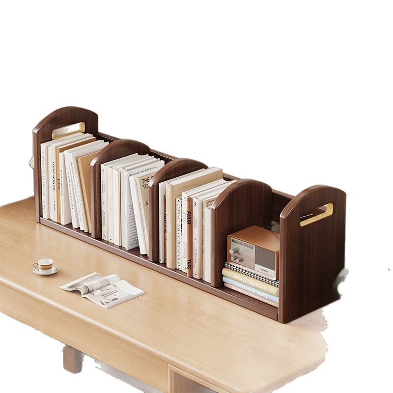 Simple style desktop bookshelf solid wood partition storage book learning office use