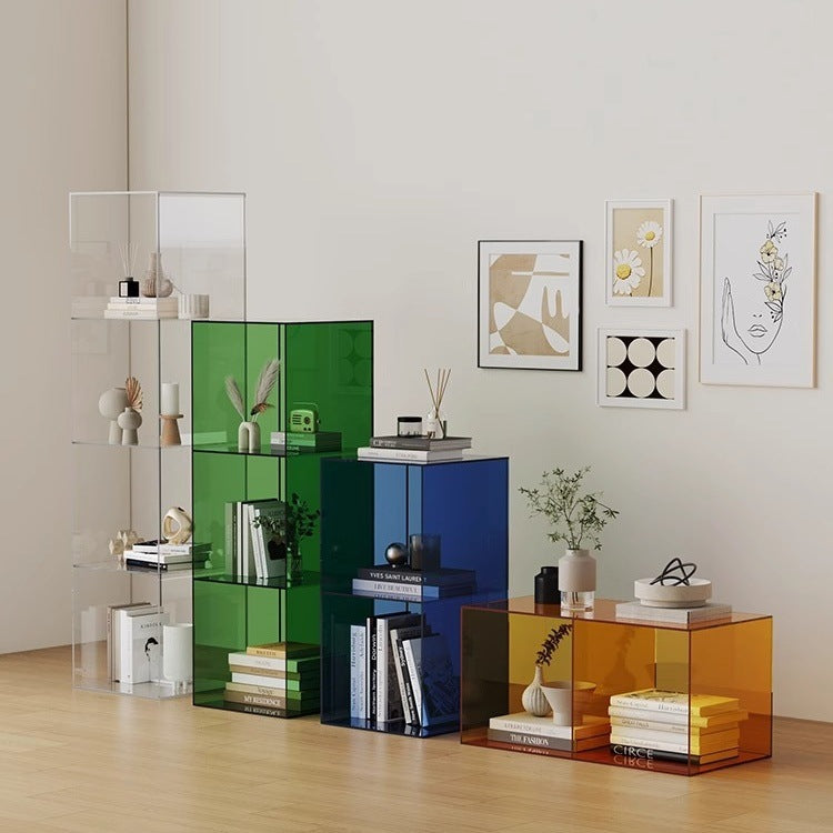 Acrylic shelf floor-to-ceiling storage living room multi-layer two-layer storage cabinet small entrance desktop display rack box