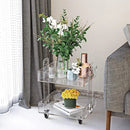 Mobile Wooden Side Table Cart