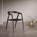 Designer style solid wood armrest dining chair for home use in café restaurant
